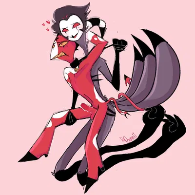 blitzo (helluva boss), stolas (helluva boss) (hellaverse, helluva boss) created by bunnii