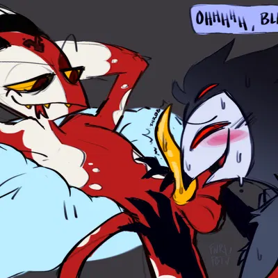 blitzo (helluva boss), stolas (helluva boss) (hellaverse, helluva boss) created by funeralfugitive