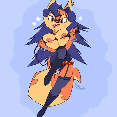 carmelita fox, midnight (my hero academia) (my hero academia, sly cooper (series)) created by minxydoodle