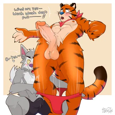 chip the wolf, tony the tiger (cookie crisp, frosted flakes) created by taoreta