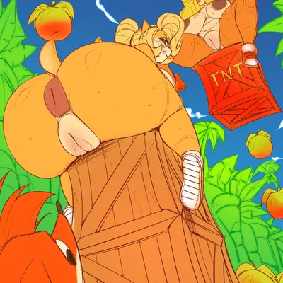 coco bandicoot, crash bandicoot, tawna bandicoot (activision, crash bandicoot (series)) created by astroodragon, sadflowerhappy