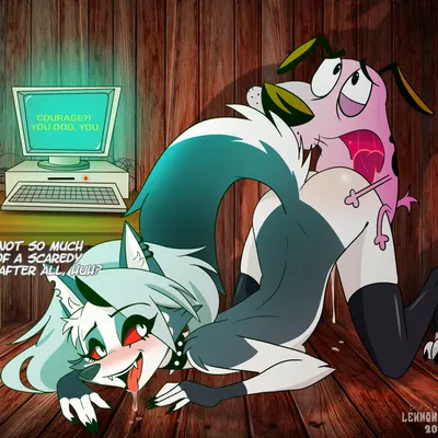 computer (courage the cowardly dog), courage the cowardly dog (character), loona (helluva boss) (cartoon network, courage the cowardly dog) created by lennonblack