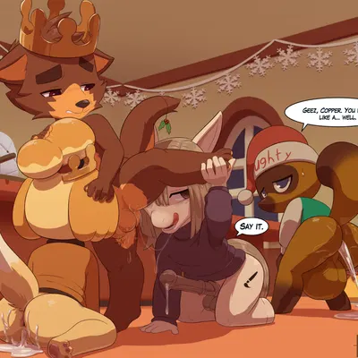 copper (renabu), isabelle (animal crossing), silky bristles (animal crossing, christmas) created by renabu