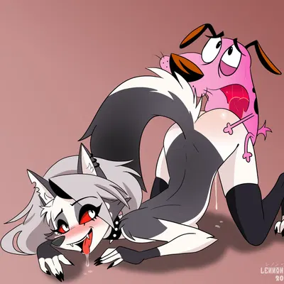 courage the cowardly dog (character), loona (helluva boss) (cartoon network, courage the cowardly dog) created by lennonblack