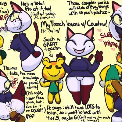 cousteau (animal crossing), olivia (animal crossing) (animal crossing, nintendo) created by klutzatdusk