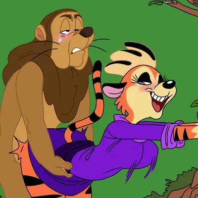 cowardly lion, hungry tiger (metro-goldwyn-mayer, the wonderful wizard of oz) created by dbaru, third-party edit