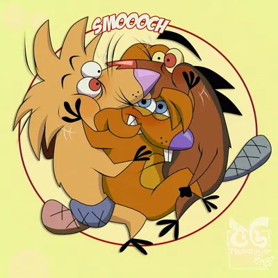 daggett beaver, norbert beaver, treeflower (nickelodeon, the angry beavers) created by toongrowner