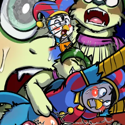 disgust (inside out), gallus (mlp), pomni (tadc) (disney, friendship is magic) created by jcosneverexisted