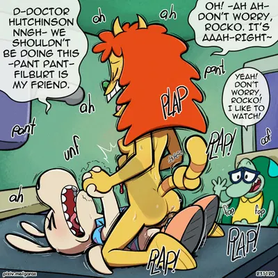 dr. hutchison, filburt shellbach, rocko rama (nickelodeon, rocko's modern life) created by garabatoz