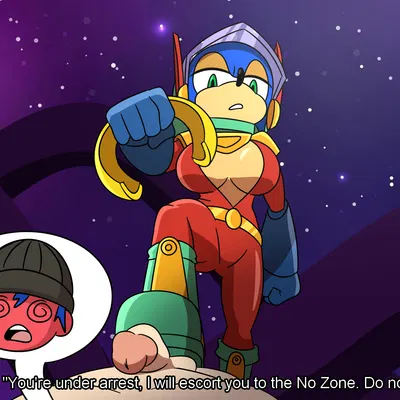 dy14n mk2, zonic the zone cop (archie comics, capcom) created by camper34