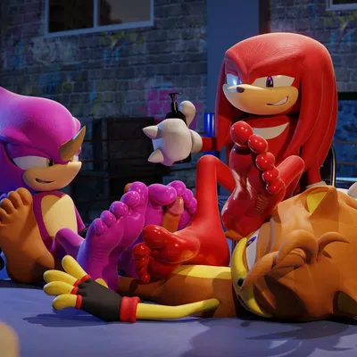 espio the chameleon, fan character, knuckles the echidna (sega, sonic the hedgehog (series)) created by feetymcfoot