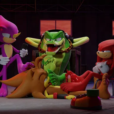 espio the chameleon, fan character, knuckles the echidna (sega, sonic the hedgehog (series)) created by feetymcfoot