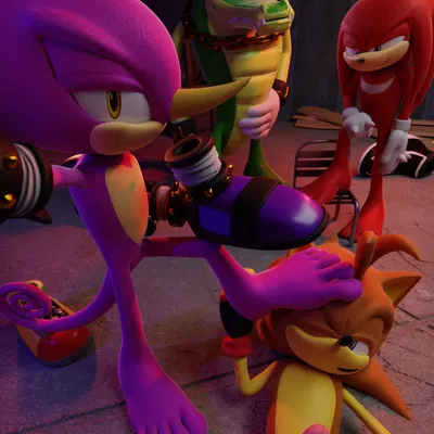 espio the chameleon, fan character, knuckles the echidna (sega, sonic the hedgehog (series)) created by feetymcfoot