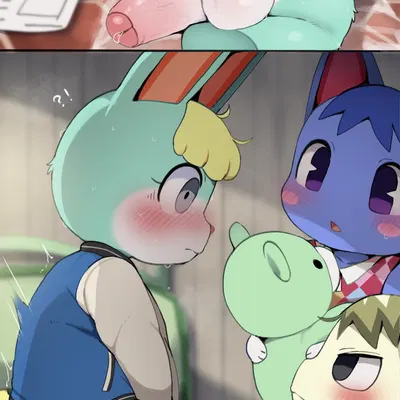 fang (animal crossing), marshal (animal crossing), rosie (animal crossing) (animal crossing, nintendo) created by dagasi