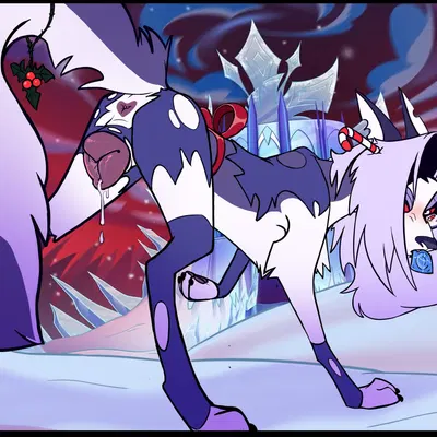 feral loona (helluva boss), loona (helluva boss) (christmas, hellaverse) created by wugi