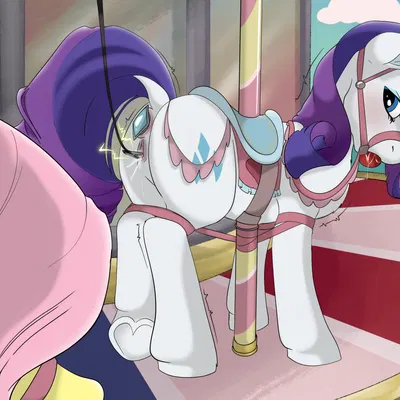 fluttershy (mlp), rarity (mlp) (friendship is magic, hasbro) created by blurrypanda