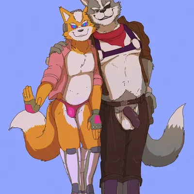 fox mccloud, wolf o'donnell (nintendo, star fox) created by delirost