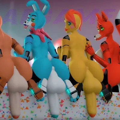 foxy (fnaf), freddy (fnaf), frederika (disembowell) (five nights at freddy's, five nights at freddy's 2) created by fnafgamern