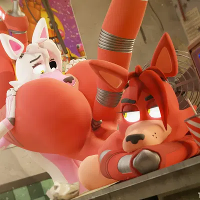 foxy (fnaf), mangle (fnaf) (five nights at freddy's, five nights at freddy's 2) created by tuxen