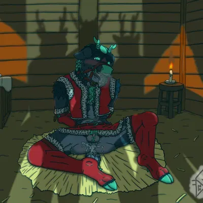 freyr (christmas, mythology) created by dynoddiprydain