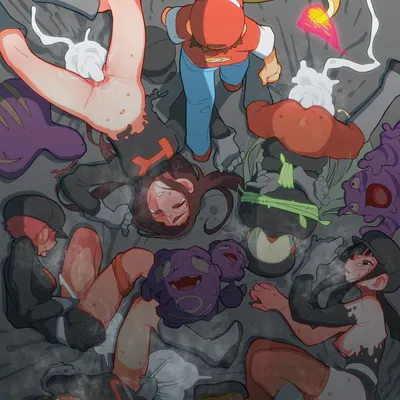 grunt (pokemon), red (pokemon), rocket grunt (nintendo, pokemon) created by yuuri splatoon