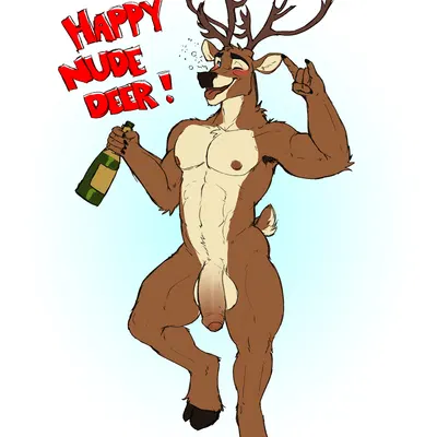 happy nude deer, new year created by dream and nightmare
