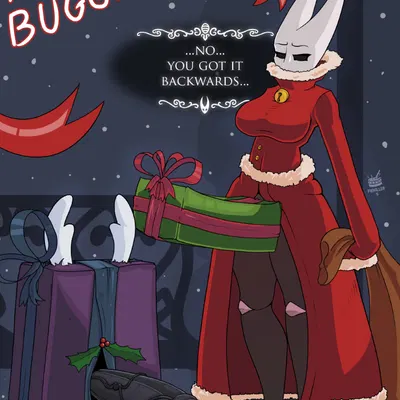 hornet (hollow knight), the knight (hollow knight) (christmas, hollow knight (franchise)) created by piekiller