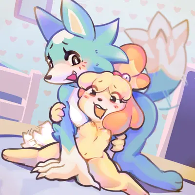 isabelle (animal crossing), skye (animal crossing) (animal crossing, nintendo) created by englam