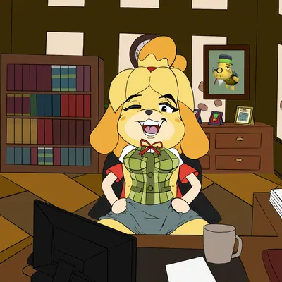 isabelle (animal crossing), villager (animal crossing) (animal crossing, nintendo) created by lewdsharx