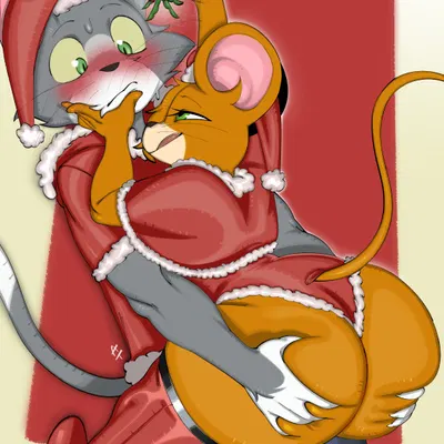 jerry mouse, thomas cat (christmas, metro-goldwyn-mayer) created by atotekio