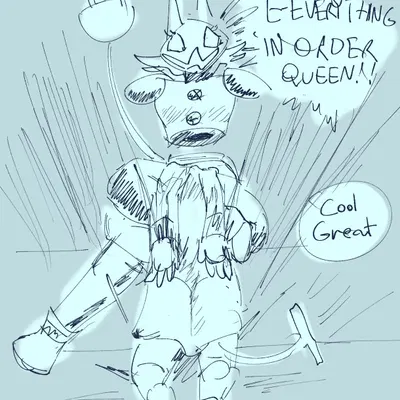 jevil (deltarune), queen (deltarune), tasque manager (deltarune, undertale (series)) created by cro-iba