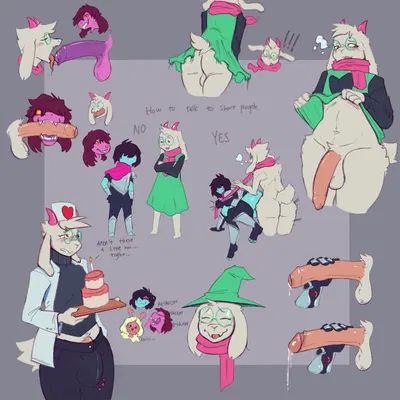 kris dreemurr, noelle holiday, ralsei (deltarune, how to talk to short people) created by arino, stampertpandragon