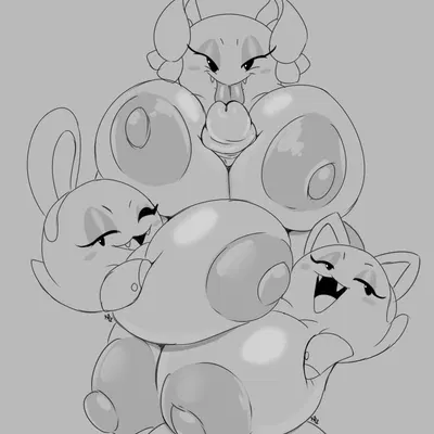 lady bow, lahla (mario), peeka (mario) (mario bros, nintendo) created by kirbot12