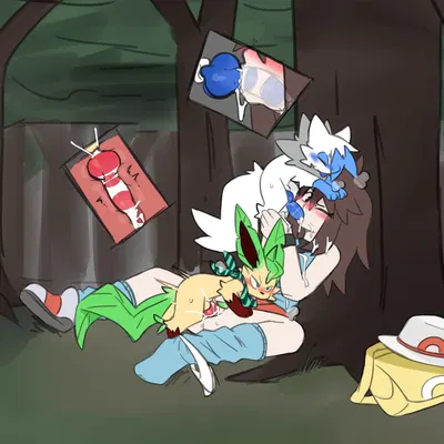 leaf (pokemon), nas (nastyleafox), pokemon trainer (nintendo, pokemon) created by shinyumbre