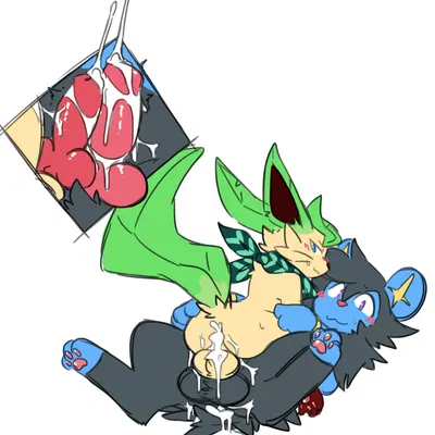 levin (levinluxio), nas (nastyleafox) (nintendo, pokemon) created by shinyumbre