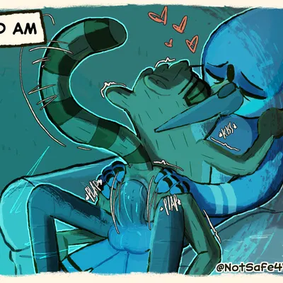 mordecai (regular show), rigby (regular show) (cartoon network, regular show) created by notsafeforwanking