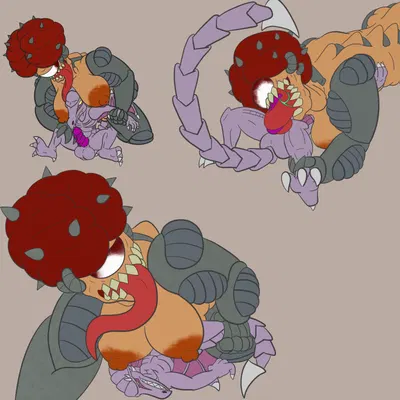 mother brain, ridley (metroid, nintendo) created by anoelotl