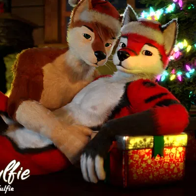 mutt (wagnermutt), red (red wulfie) (christmas) created by red wulfie