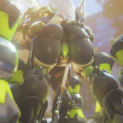 orisa (overwatch) (blizzard entertainment, overwatch) created by sharkstuff