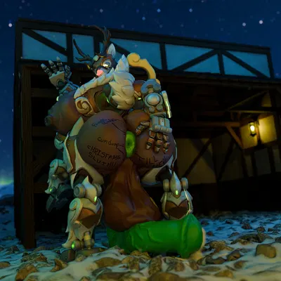 orisa (overwatch), reindeer orisa (overwatch) (blizzard entertainment, overwatch) created by anonymousfm