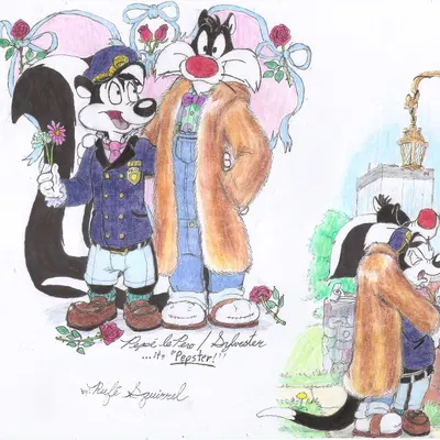 pepe le pew, sylvester (looney tunes) (looney tunes, warner brothers) created by rufe squirrel