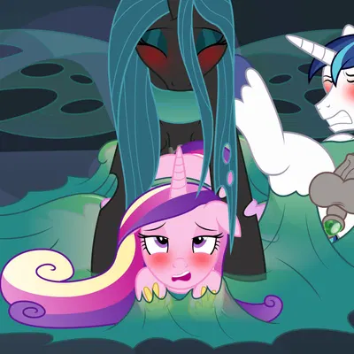 princess cadance (mlp), queen chrysalis (mlp), shining armor (mlp) (friendship is magic, hasbro) created by badumsquish