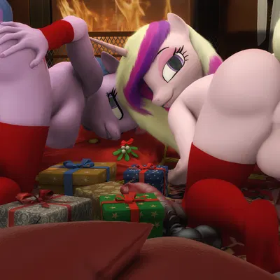 princess cadance (mlp), twilight sparkle (mlp) (friendship is magic, hasbro) created by skyleesfm