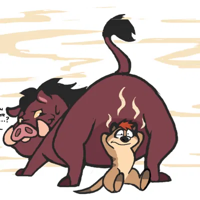 pumbaa, timon (disney, the lion king) created by sacredsun519