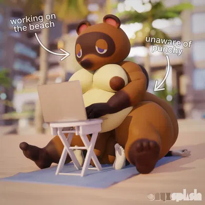 punchy (animal crossing), tom nook (animal crossing) (animal crossing, nintendo) created by onyxsplash