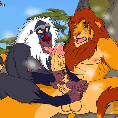 rafiki, simba (the lion king) (disney, the lion king) created by idunoo5 (artist)