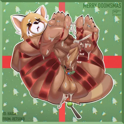 retsuko (aggretsuko, christmas) created by splooshiidood