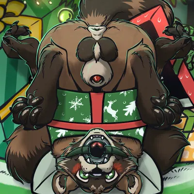 richter raccoon (christmas) created by emptyinside