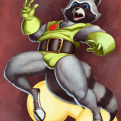 rocket raccoon (guardians of the galaxy, marvel) created by flyttic
