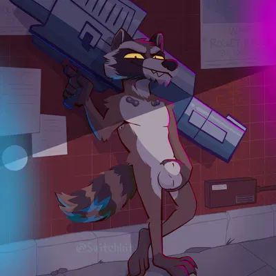 rocket raccoon (guardians of the galaxy, marvel) created by switchbit